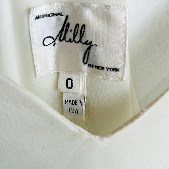 Milly Silk Dress Womens 0 Chiffon Smoke Print Delaney Vee Fairy Goth Glam Sultry - Picture 16 of 16